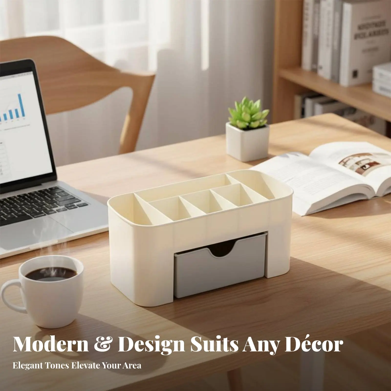 Multi-Compartment Drawer Single-Unit Adaptable Multi-Compartment Box with Drawers Space-Saving Minimalist Design for Students