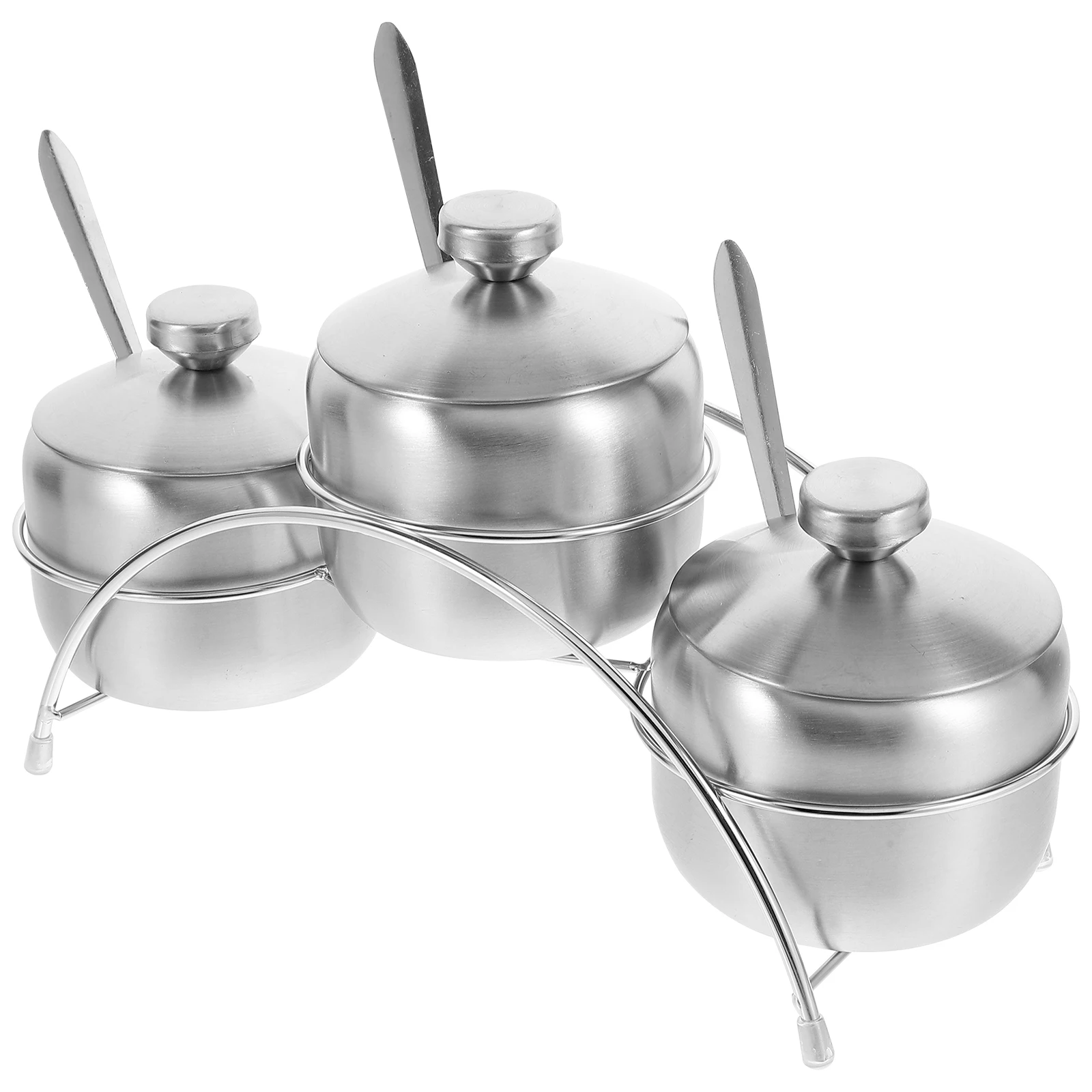 

1 set Stainless Containers Set Thick Material Salt Seasoning Jar Stainless Steel Canister Set Pepper Sugar Jars Kitchen Storage