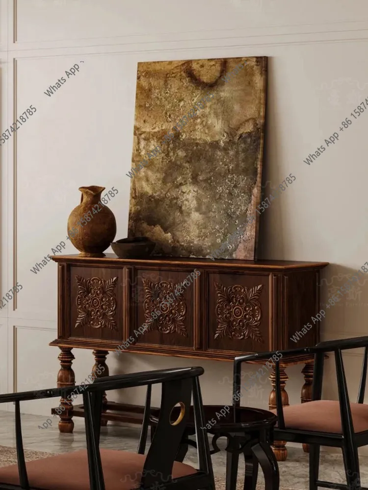 Retro Chinese style solid wood medieval style strip several living room household entrance table against the wall locker desk