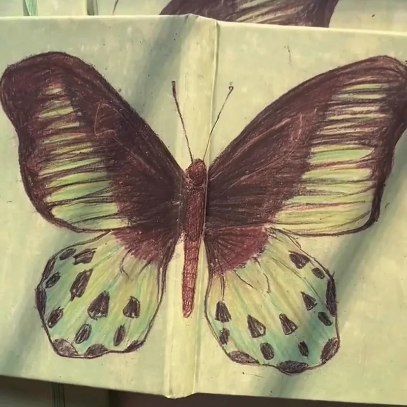 Customized. Notebook Customization Comes with Rope Ins Green Background Artistic Retro Style Inner Page Manuscript Pro