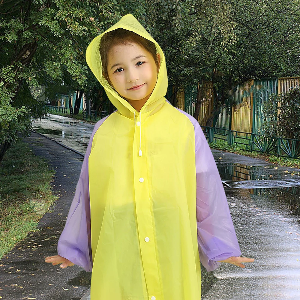 Niet-Wegwerp Kinderregenjas Basisschoolleerlingen Uit Één Stuk Verdikte Regenjas Eva Kinderregenjas