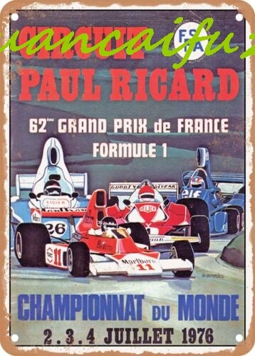 SJKY METAL SIGN - 1976 Paul Ricard Circuit, 62nd French Grand Prix