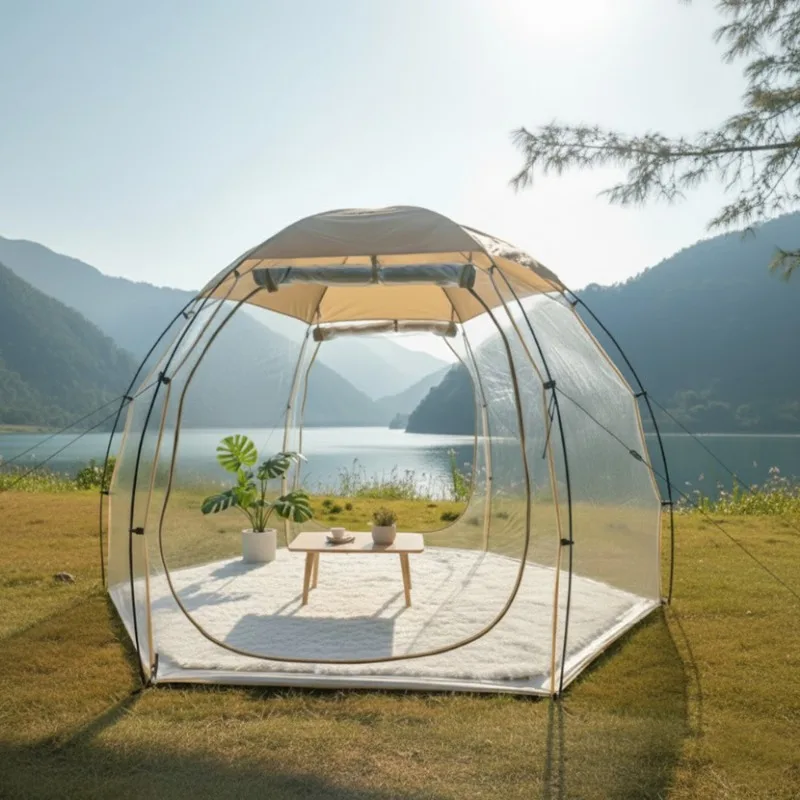 5-6 people bubble house 360 degree view cold and warm portable spherical outdoor camping courtyard starry sky transparent tent