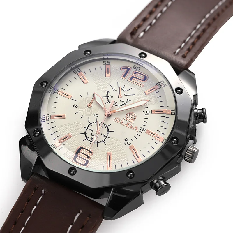 

Original Man Wristwatch Top Luxury Waterproof Luminous Date Week Watch For Men Quartz Sport Leather Men's Watches Reloj