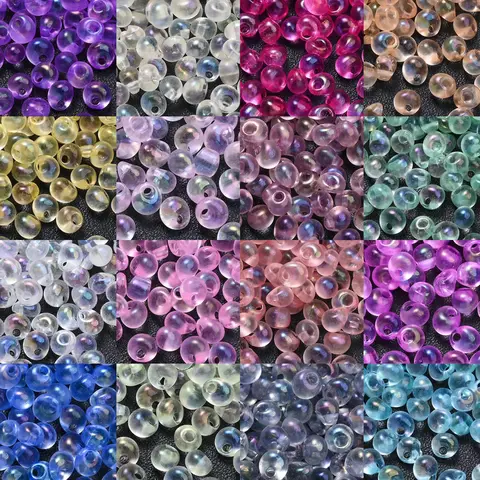 100pcs 5mm Water Drop Shape Glass Hanging Beads Colorful Czech Glass Seed Beads DIY Jewelry Making Beaded Bracelet Necklac
