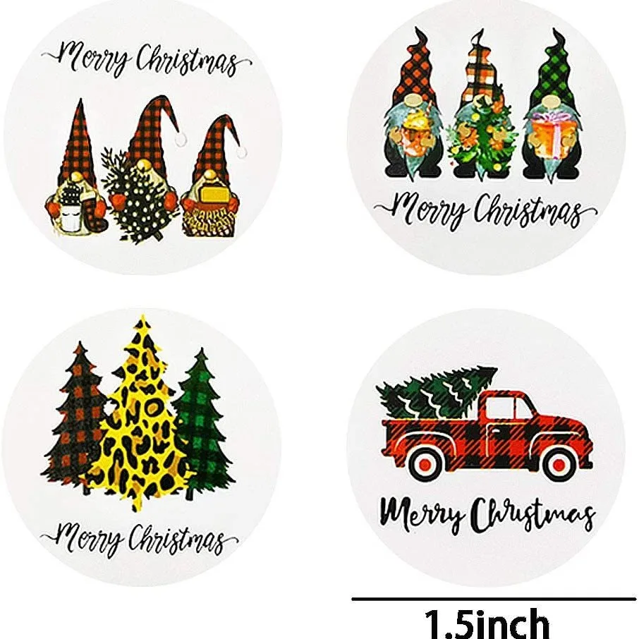 100-500pcs 2.5cm Merry Christmas Holiday Gifts Stickers Decorations Dressing Up Festive Atmosphere