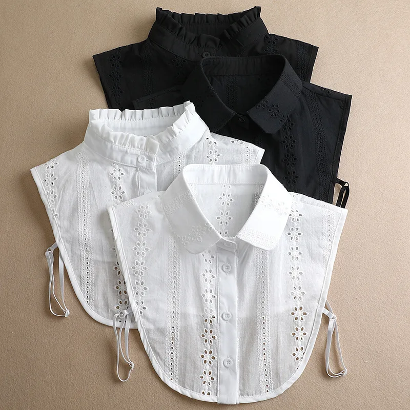 여성 스탠드/라펠 속이 빈 가짜 칼라 흰색 분리형 가짜 칼라 성인 옷깃 스웨터 블라우스 탑 이동식 가짜 칼라