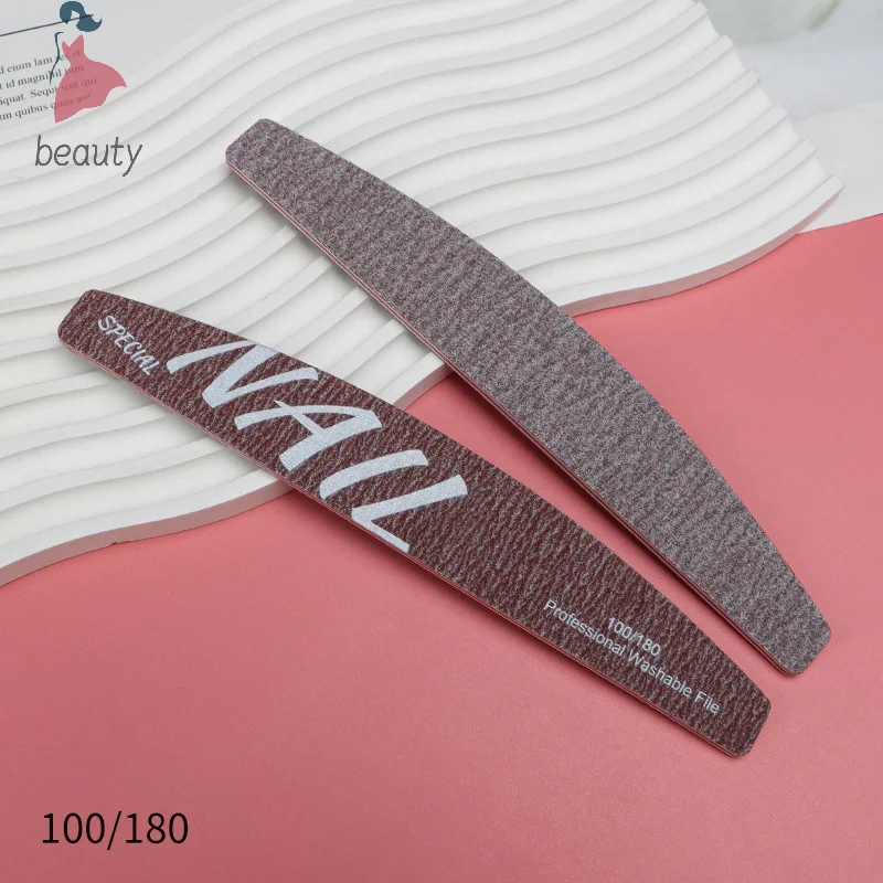 Buffing Schuren Halfmoon Vormen Pro Manicure Nagelvijlen Dubbelzijdig Nagelverzorging Gereedschap Nagels Wasbaar 100/150/180/240 Grit