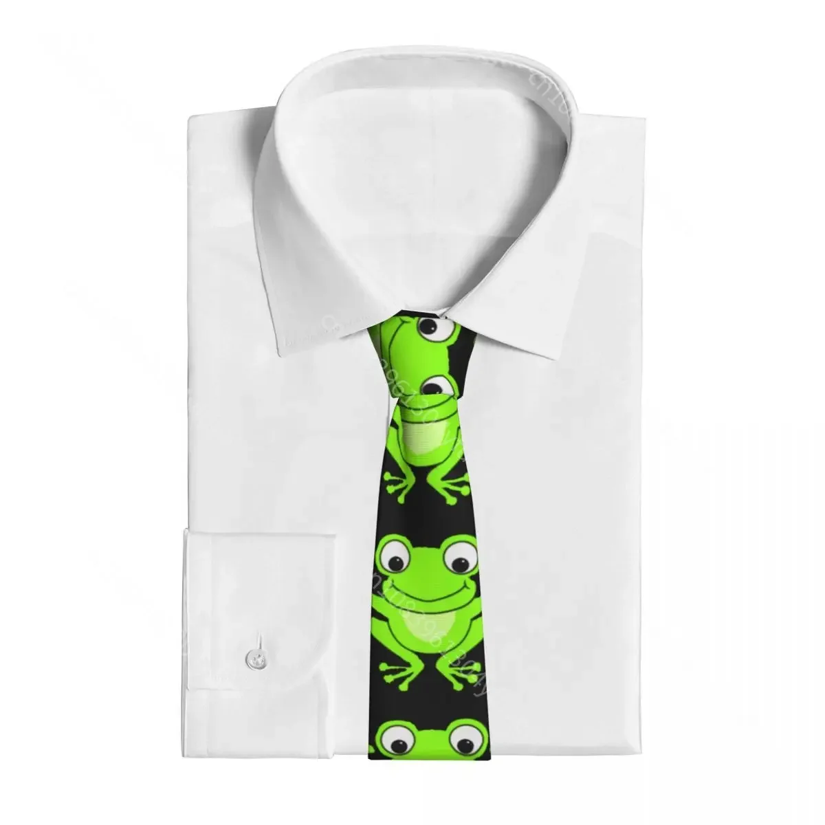 Cute Frog Men Women Necktie Silk Polyester 8 cm Classic Neck Tie for Mens Daily Wear Wedding Accessories Office
