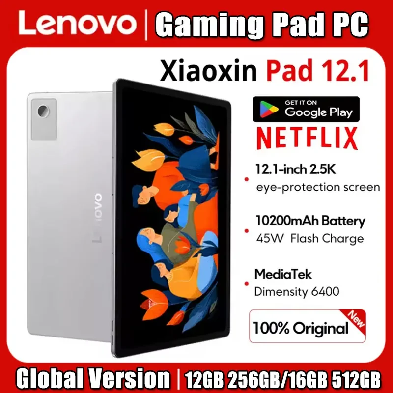 New Lenovo Xiaoxin Pad 12.1 2025 Tablet 12.1'' 90Hz Original CN Version MediaTek Dimensity 6400 10200mAh 45W Charging Pad PC