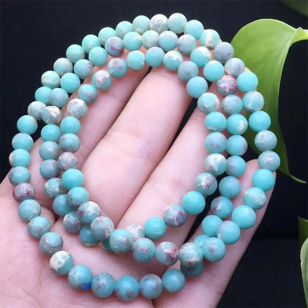 6MM Natural Agalmatolite Triple Circle Bracelet Crystal Reiki Healing Stone Fashion Jewelry Gifting Gift For Women 1pcs