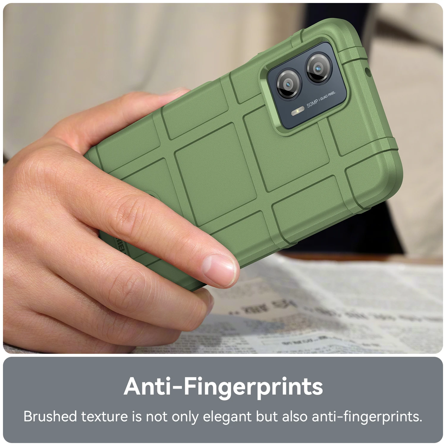 Custodia Per Motorola Moto G53 In TPU Morbido, Antiscivolo E Antiurto, Cover Sottile Con Protezione Angoli E Texture - Colore Blu