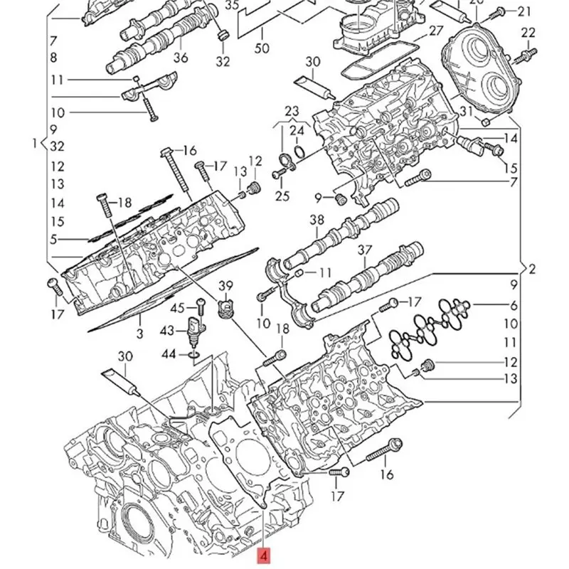 Left Right Cylinder Head Gasket Replacement Parts 06M103149G 06M103148H For Audi Q8 Q7 A6 S6 Bentley Bentayga VW Touareg Left
