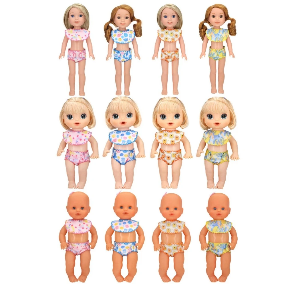 2pcs Baby Doll Diapers Doll Underwear for 14-18 Inch Baby Dolls and Other Similar Dolls 43cm Baby Born Doll Underwear Doll Bibs