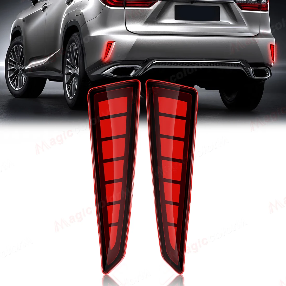 For Lexus RX350 RX350L RX450h RX450hl 2016 2017 2018 2019 LED Rear Bumper Light  Dynamic Turn Signal Brake Tail Light 1 Pair 12V