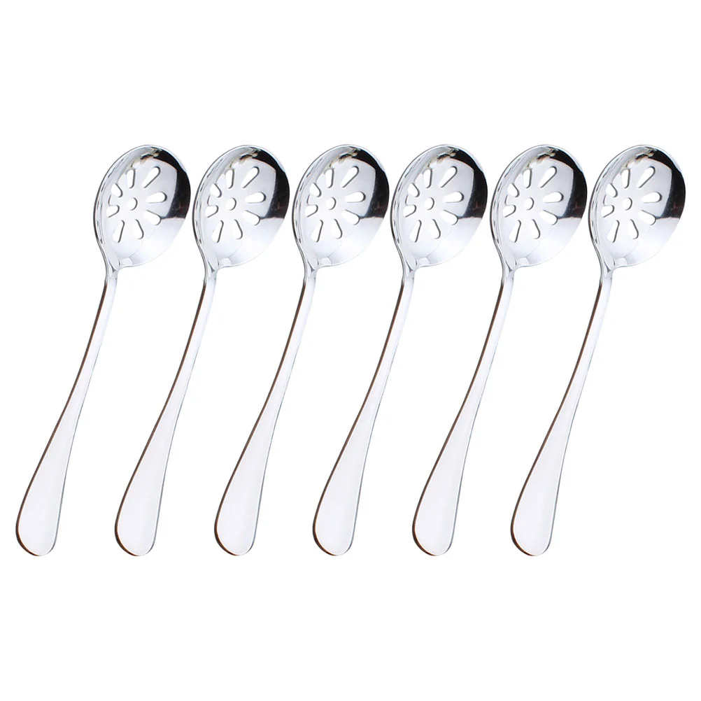 

6 Pcs Metal Colander Serving Utensils Slotted Teaspoons Stainless Steel Tablespoon Daily Use