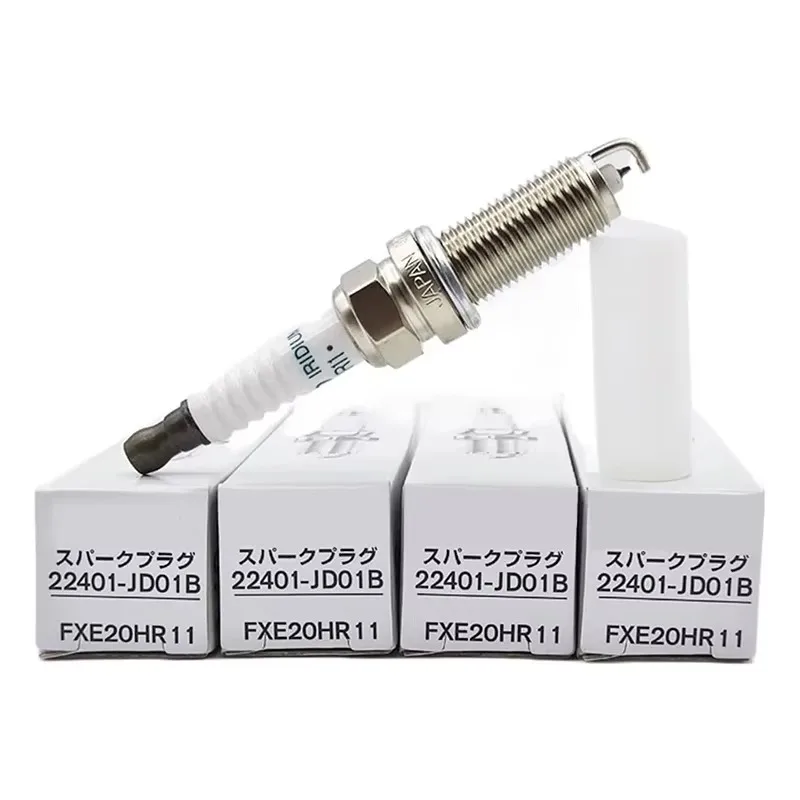 4PCS 22401-JD01B FXE20HR11 Iridium Spark Plug For Nissan Sentra Qashqai Micra Tiida Note X-Trail Renault Laguna III 22401JD01B