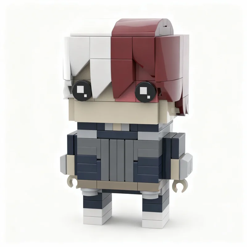 154pcs MOC Shoto Todoroki Brickhead My Hero Display Building Blocks Pack Creative Construction Kit Challenge Toy Gift For Fans