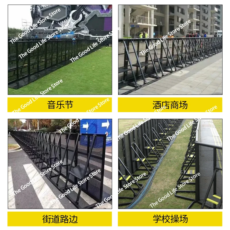 

Black Aluminum Folding Crowd Control Barrier portable Event Protect concert Barricades