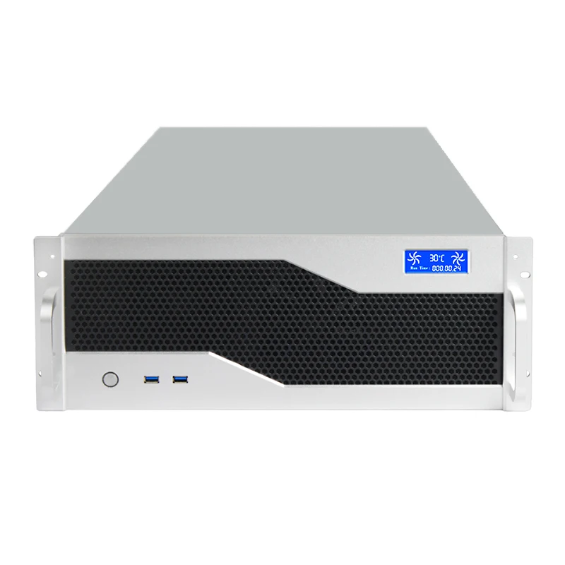 هيكل 4U مزود طاقة مزدوج 240/360 تبريد المياه USB3.0 ثنائي القناة Eatx اللوحة الأم بطاقة رسومات متعددة GPU خادم AI Atx PC