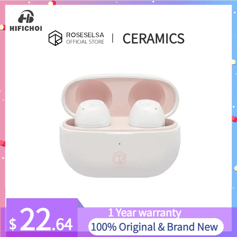 

ROSESELSA Rose Technics Ceramics HIFI TWS True Wireless Bluetooth Earphone Earbuds Touch Control Sports game