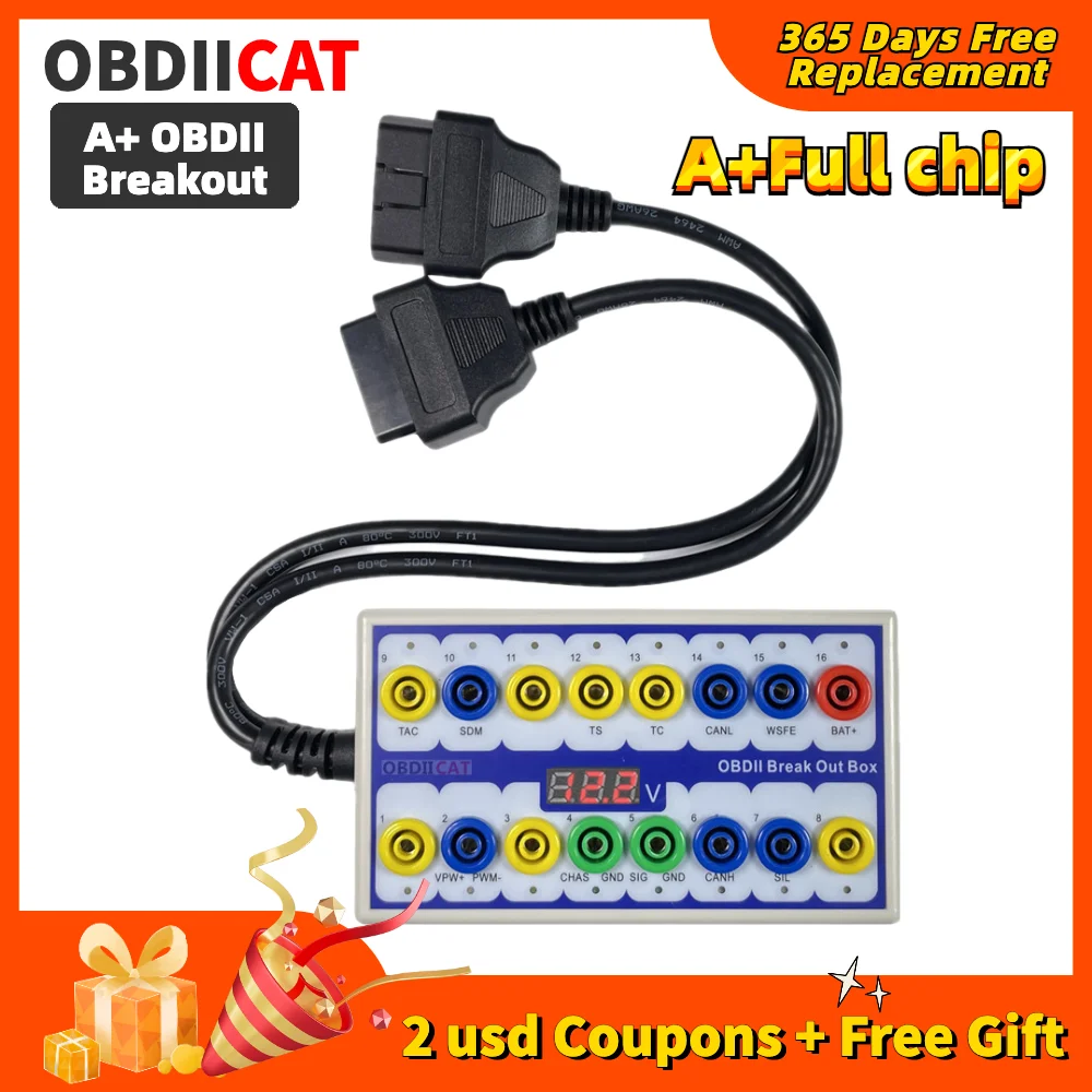 

OBDIICAT Новый OBD 2 Break Out Box OBD2 Breakout Box OBD OBDII протокол детектор диагностический разъем для авто автомобиля