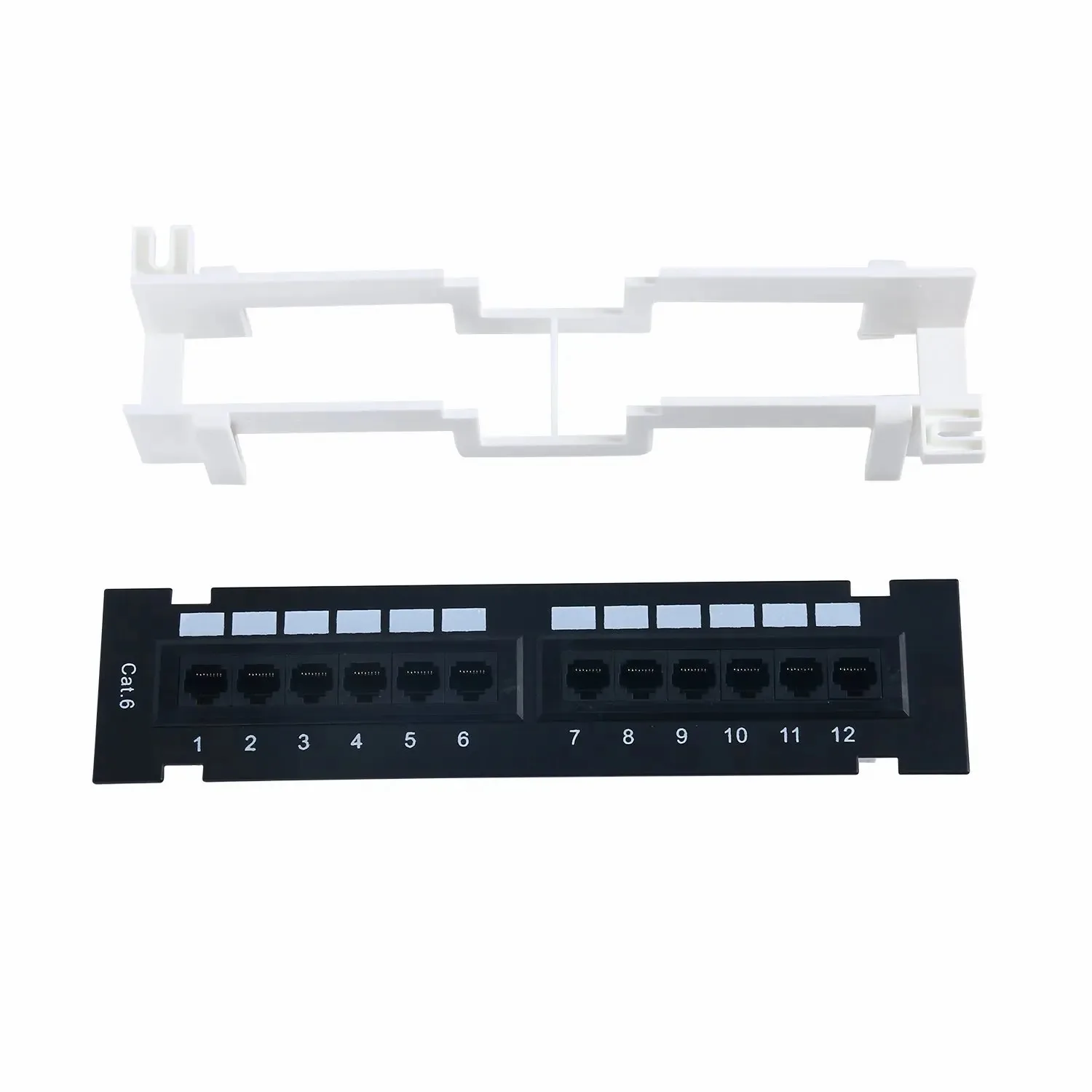 ZoeRax Mini 12-Port Vertical Patch Panel with 89D Bracket and Wallmount Bracket Included, Network Patch Panel Punch Down Block