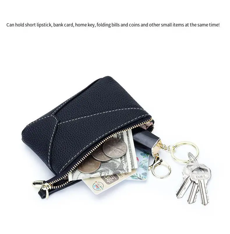 COW LEATHER exquisite wallet Cowleaf coin purse women\'s bag fashion zipper key lipstick storage bags