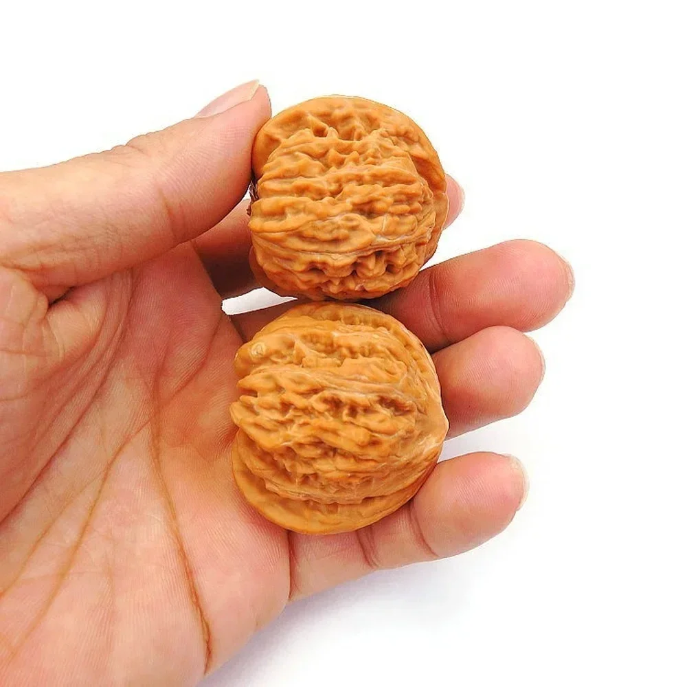 1 Pair Fitness Handball Anti-Slip Lightweight Training Wild Walnut Health Ball for Elders Relaxation Therapy Chrome Hand Massage