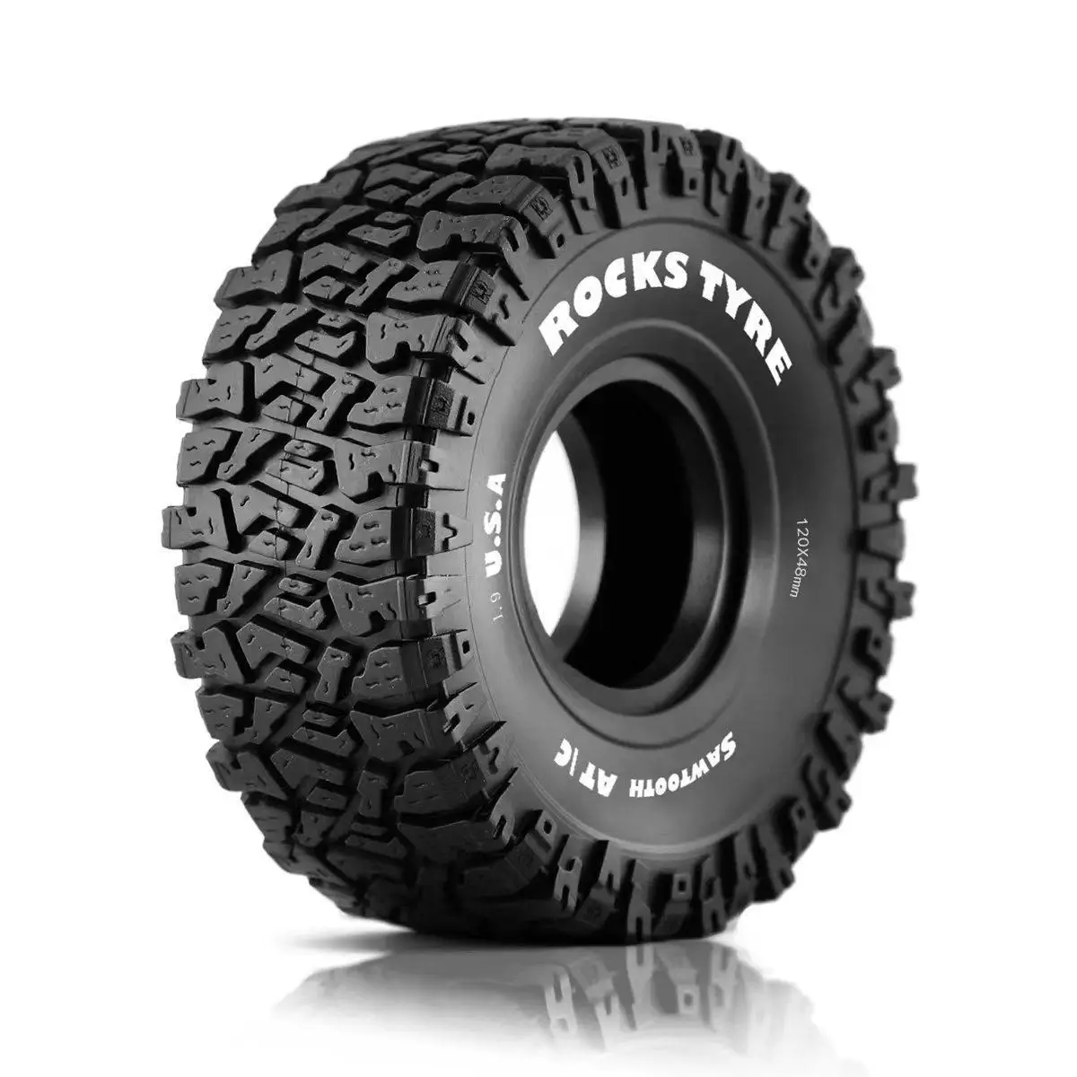 

4pcs 1.9 Inch Rubber Tyre 120*48mm For 1/10 Rc Crawler Car Trax Trx4 Axial Scx10 Wraith Scx10 Yikong Rgt Wrangler 1.9 Wheel