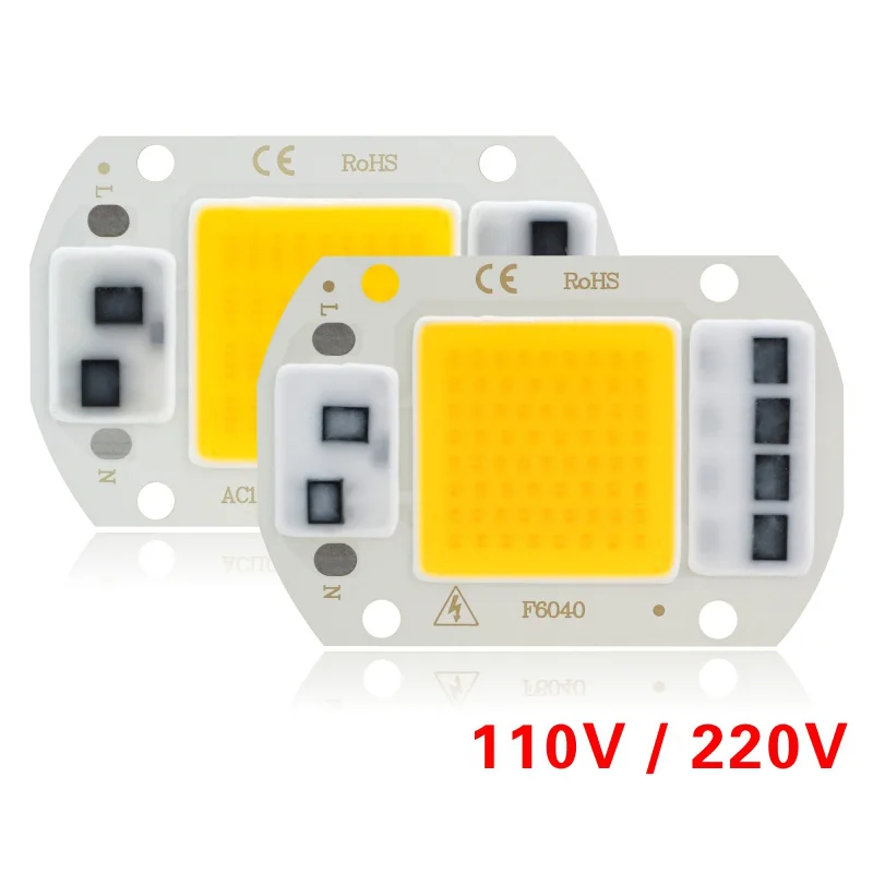 110V 220V LED Chip 10W 20W 30W 50W COB Chip No Need Driver LED Lamp Beads ​for Flood Light Spotlight Lampada DIY Lighting