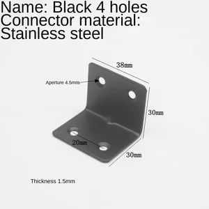 Winkelverstärkungsunterstützung, 90 -Grad -Eisencode, kleiner Teil des Winkels, schwarzes Pferd 10 Hauptverkäufe Corrier - №9