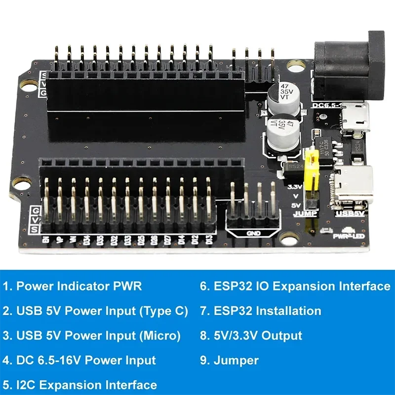 ESP32 Development Board TYPE-C USB CH340C WiFi+Bluetooth Ultra-Low Power Consumption Dual Core ESP32-DevKitC-32 ESP-WROOM