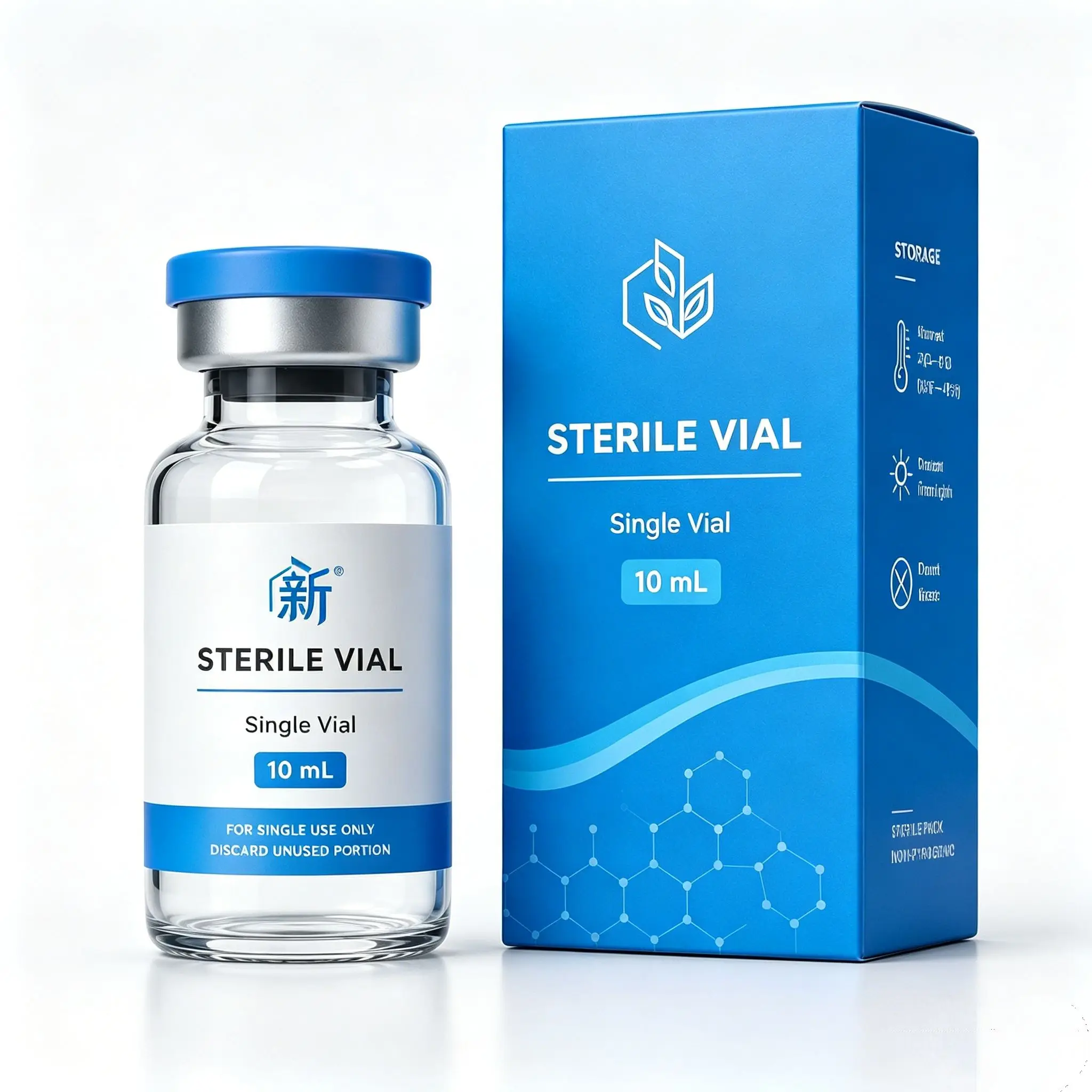 Commercial Packing Accessories,Custom Boxes and Non-toxic Vinyl Labels for 3ml 5ml 10ml Peptide Care Vials