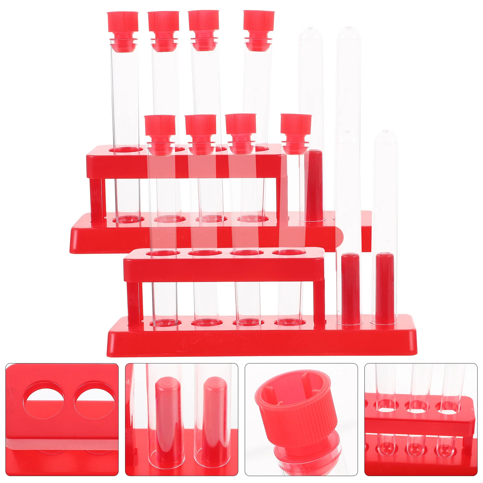 Test Tube Kit Experiment Tubes with Lids Kits for Testing Caps Vials Beaker Container Student