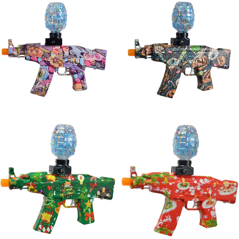 Hot Sale AK47 Electric Water Bullet Gun Children's Outdoor Combat Shooting Toys With Automatic Rifles Halloween Christmas Color