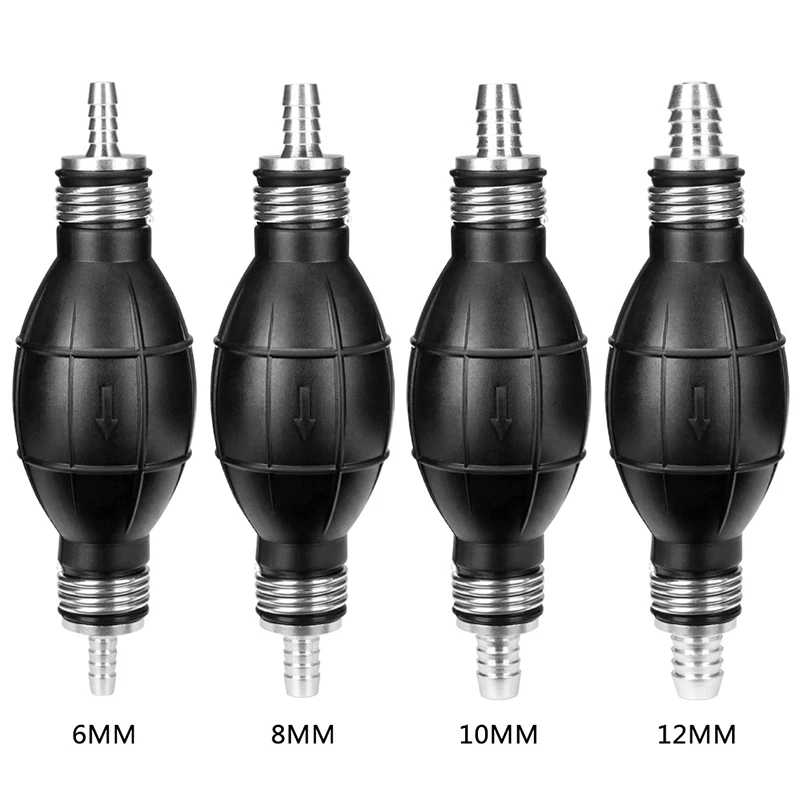 6mm/8mm/10mm/12mm Hand Fuel Pump Line Rubber Aluminum Hand Primer Bulb Diesel Oil Transfer Petrol for Car Boat Marine Outboard