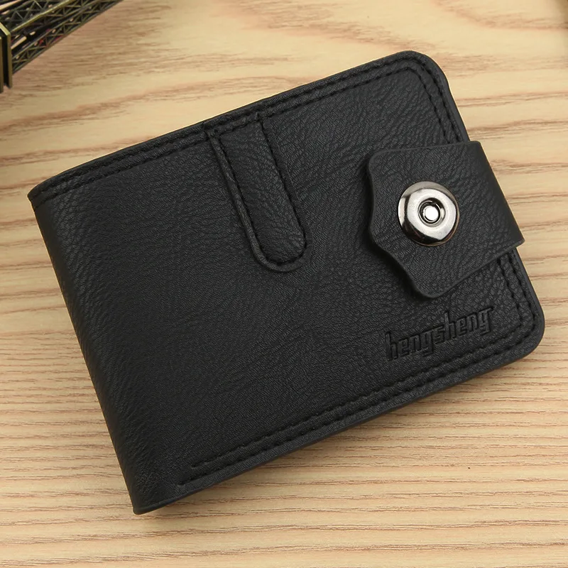 

Men's Leather Wallet Short Purse For Man wallets Credit Card Holder Money Bag Coin Bag hasp Small Wallet portafoglio uomo