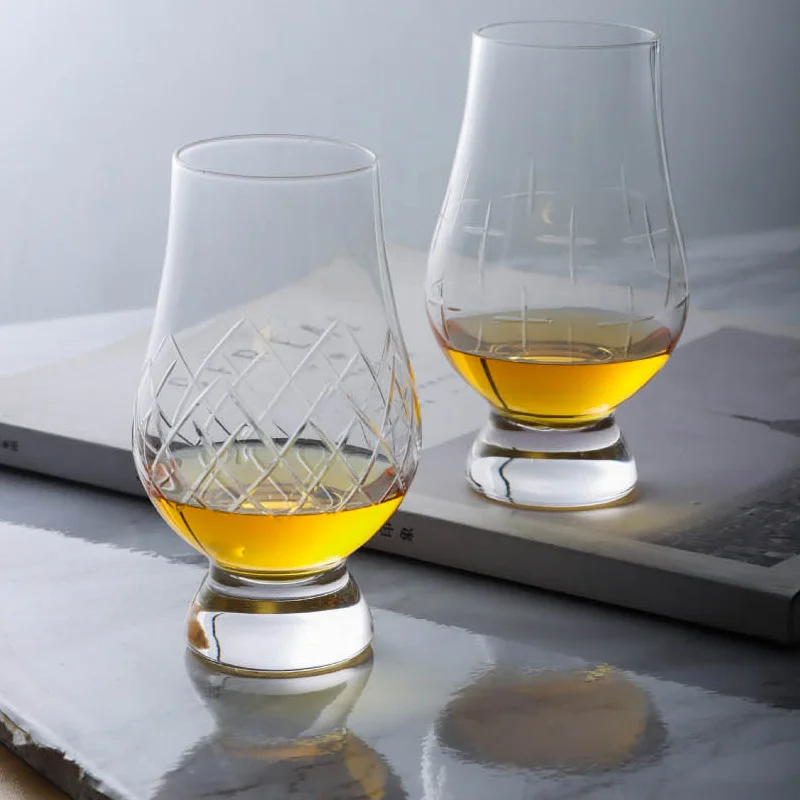 Engraved Lead-Free Crystal Whisky Tasting Glass 190ml Tasting Glassware, Elegant Bar Party Wedding Drinking Cups LYN&GY