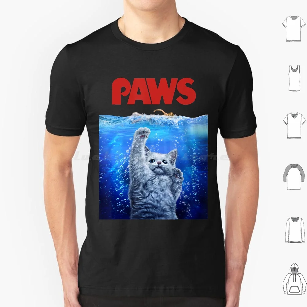 T-Shirt , White Siamese Cat Threat From The Deep Sea , Paws T Shirt 6Xl Cotton Cool Tee Cat Black Cat Animals Pets Feline Kitty