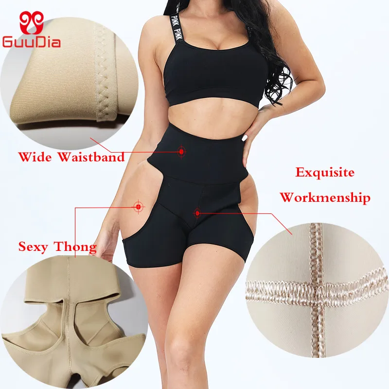 GUUDIA Sexy Thong Control Panties Butt Lifter Shapers Booty Push Up Lift Hip Enhancer Women Body Shaper Waist Trainer Shorts