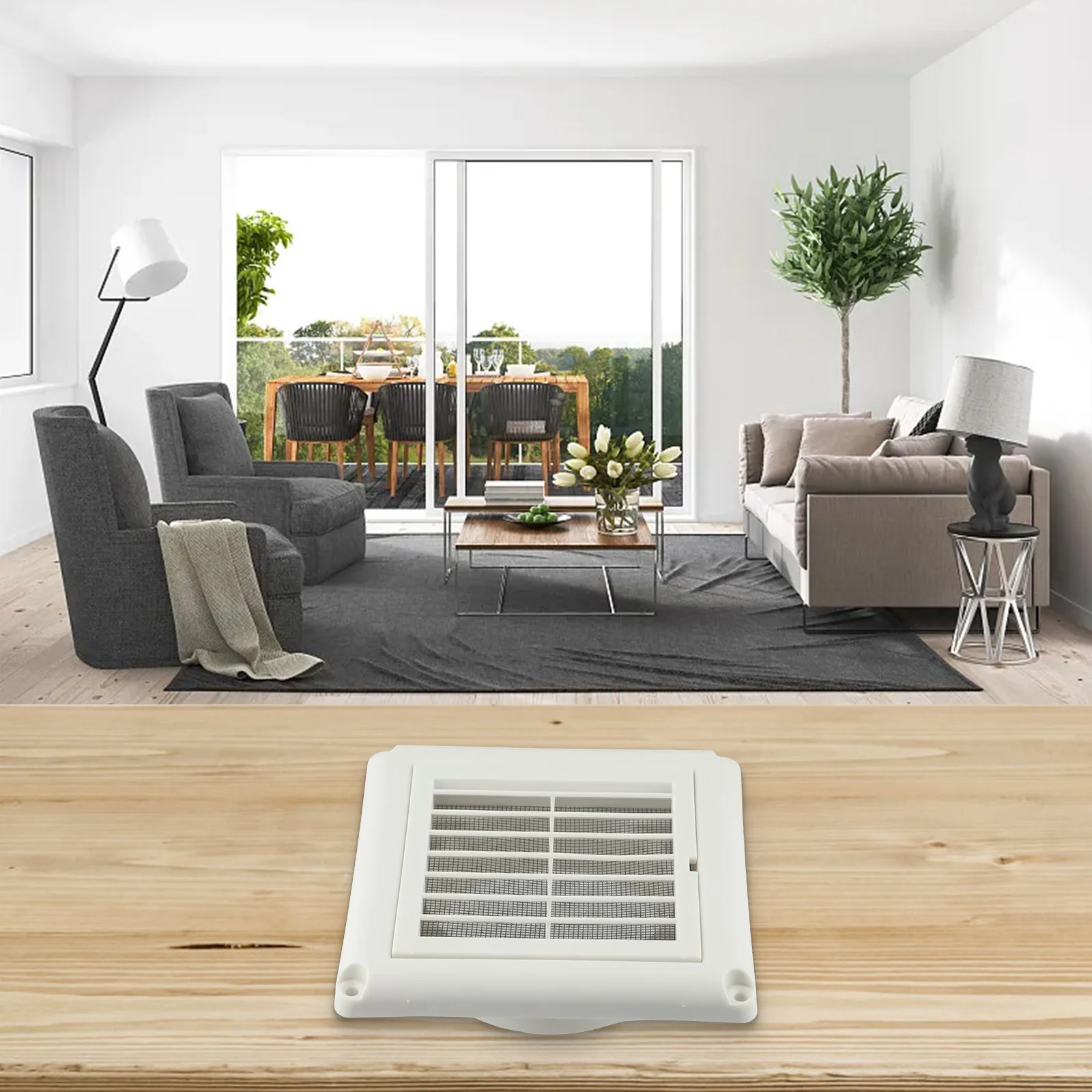 Cubierta de ventilación de 4 pulgadas, rejilla de aire de plástico ABS, fácil instalación, diseño con rejilla, ventilación óptima para sistemas HVAC