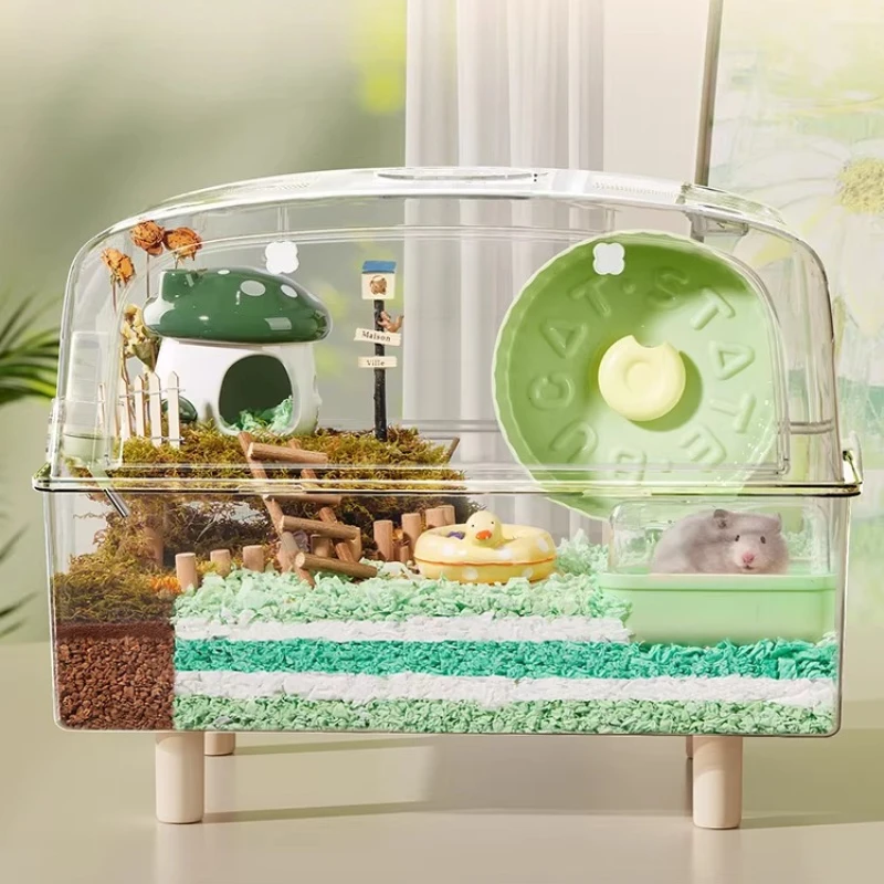 70cm Transparent Acrylic Hamster Cage, Full View Spacious Small Animal Habitat, Luxury Pet Enclosure for Hamsters