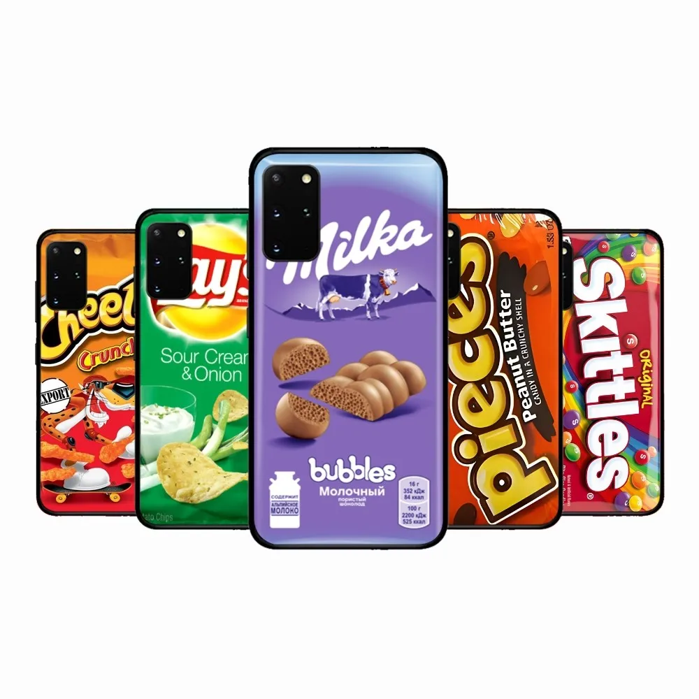 Snacks Chocolate Biscuit Milk  Phone Case For Samsung S 9 10 20 21 22 23 30 23 24 plus lite Ultra FE S10lite Fundas