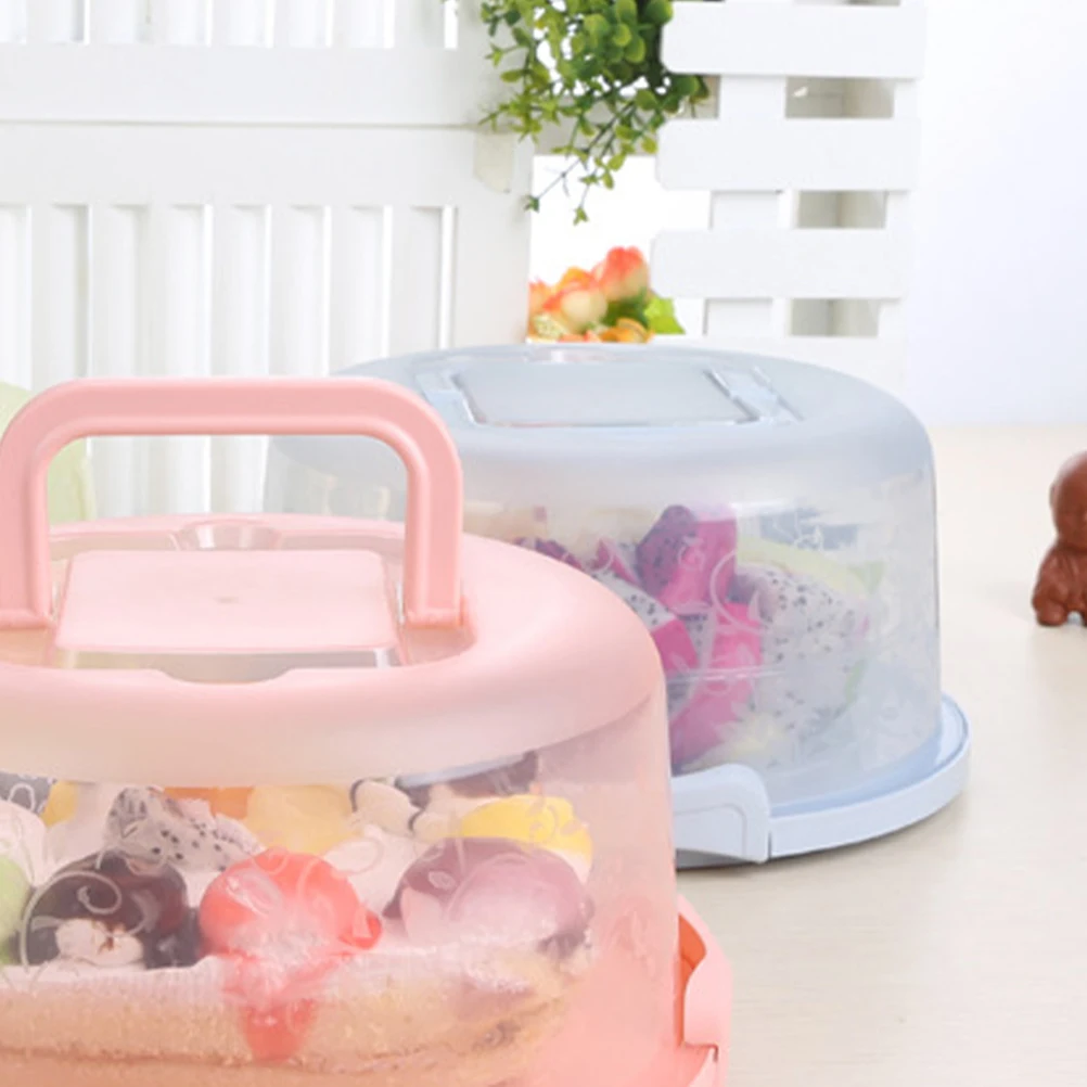 

Airtight Cake Box Food Containers with Lids Refrigerator Fruit Storage Case Foldable Blue Ecofriendly Sturdy Plastic Transparent