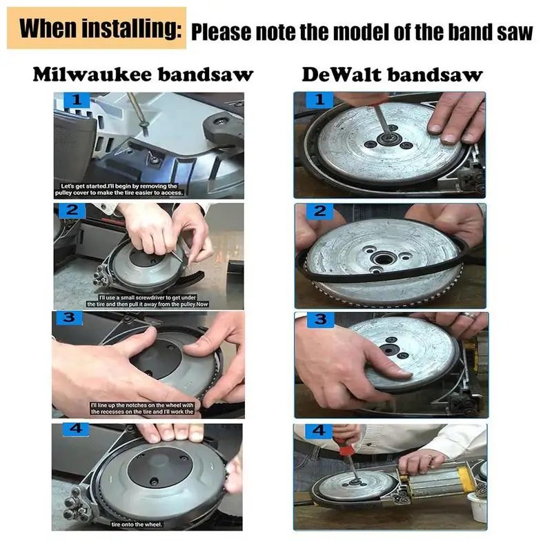 Bandsaw Tires Woodworking Pulley Tire Compact Replacement Parts Bandsaw Rubber Belt Accessories For Deep Cutting