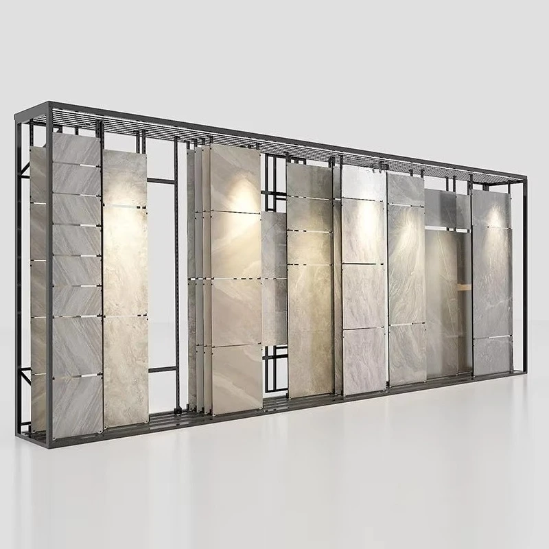 

&c High Quality Independent Flat-Push Display Stand Customized Adjust Wall Mounted Flooring Display Tiles Stand for Display