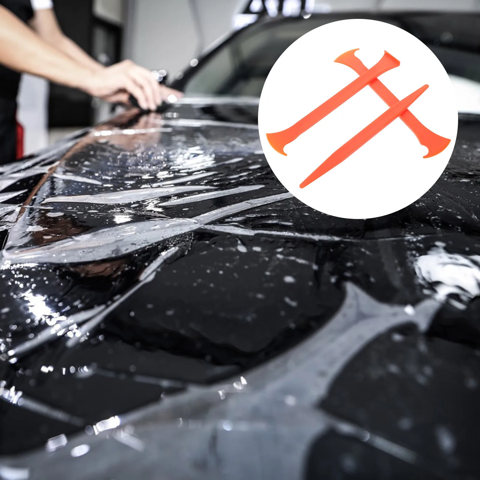 

3pcs Car Vinyl Wrap Tools Edge Trimming Door Gap Sealing Micro Squeegee Scraper Film Remover Tinting Tool Kit For Vehicle