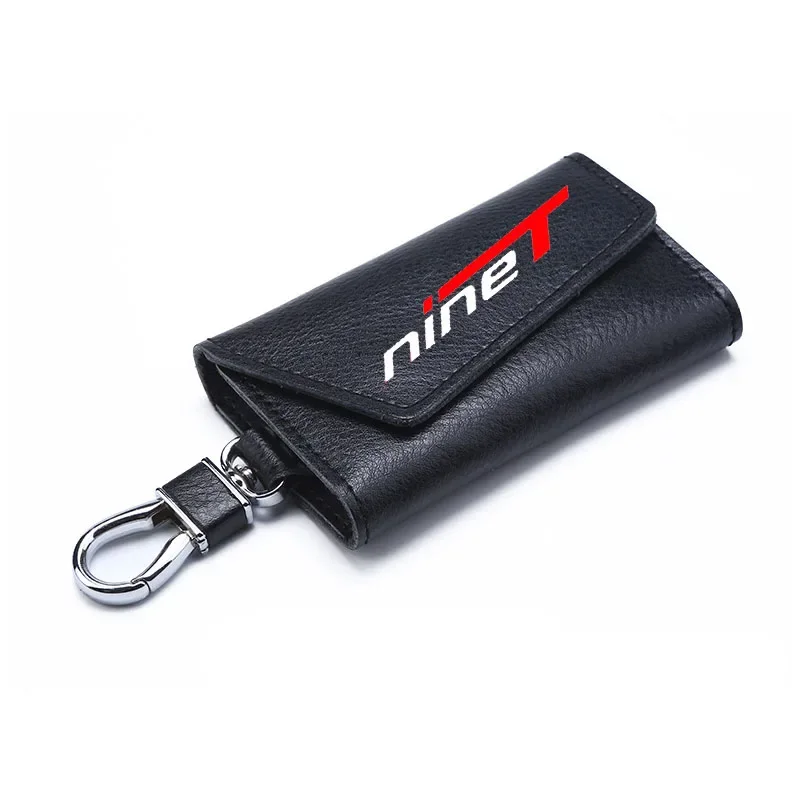 3D cowhide Key key case Holder Chain Collection Keychain for   R NINE T NINET Logo Motorcycle Badge Keyring