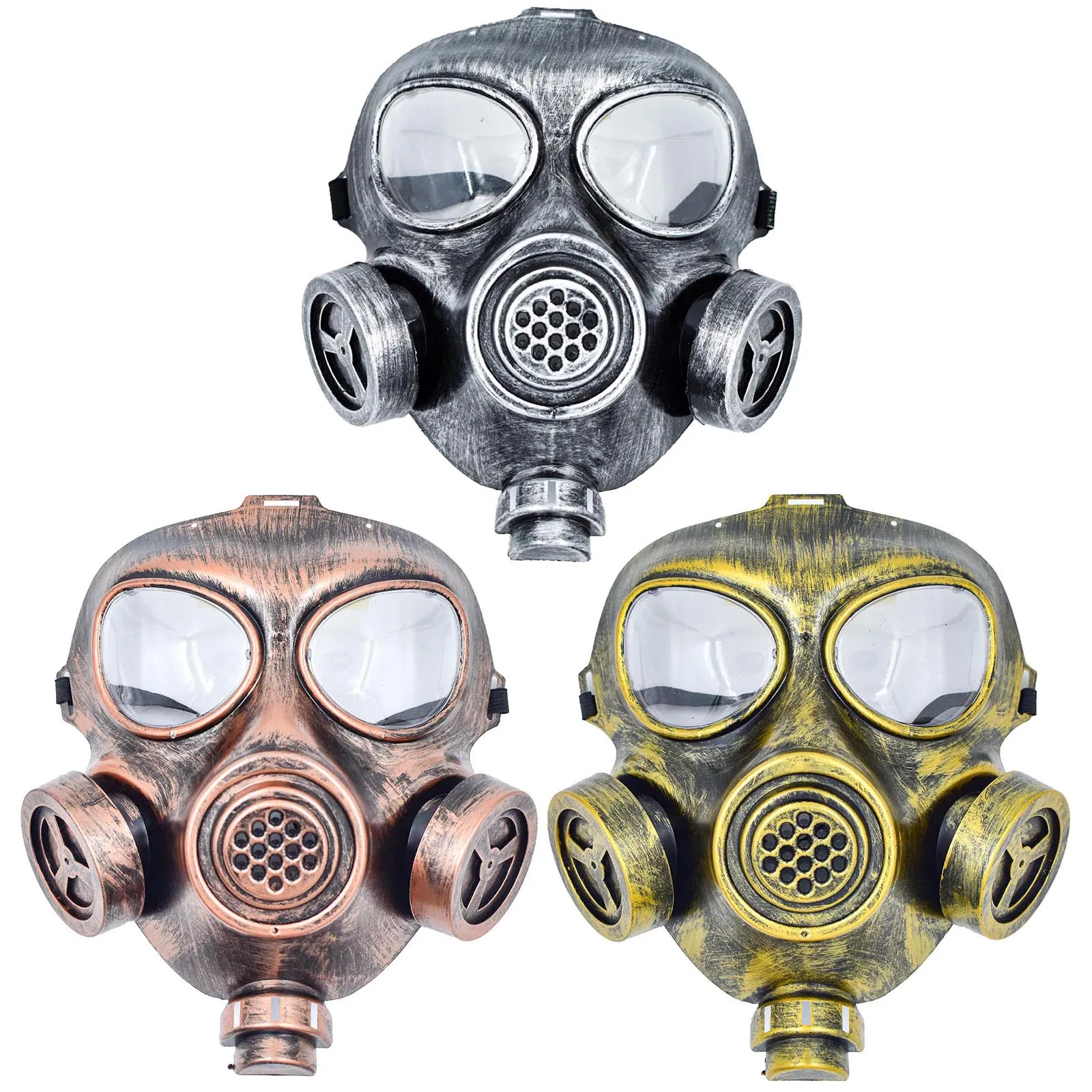 Masques à gaz avec lunettes Masques antibuée de style Steampunk pour hommes et femmes Accessoire de jeu de rôle d'Halloween Masque à gaz de démon gothique foncé